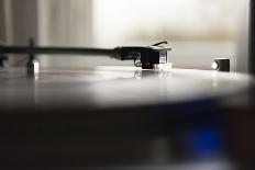 Record on record player in detail-Christine Meder stage-art.de-Photographic Print