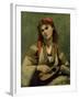 Christine Nilson or the Bohemian with a Mandolin, 1874-Jean-Baptiste-Camille Corot-Framed Giclee Print