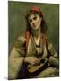Christine Nilson or the Bohemian with a Mandolin, 1874-Jean-Baptiste-Camille Corot-Mounted Giclee Print