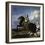 Christine of Sweden on Horseback, 1653-1654-Sebastien Bourdon-Framed Giclee Print