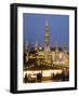 Christkindlmarkt and Rathaus at Rathausplatz at Twilight-Richard Nebesky-Framed Photographic Print