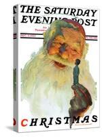 "Christmas, 1927" (King Kong Santa) Saturday Evening Post Cover, December 3,1927-Norman Rockwell-Stretched Canvas