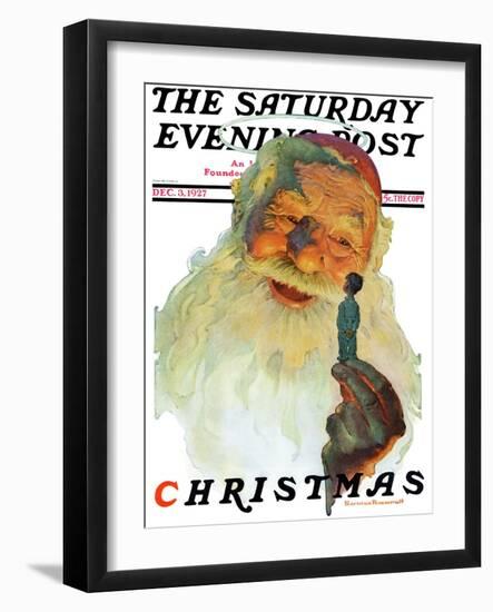 "Christmas, 1927" (King Kong Santa) Saturday Evening Post Cover, December 3,1927-Norman Rockwell-Framed Giclee Print