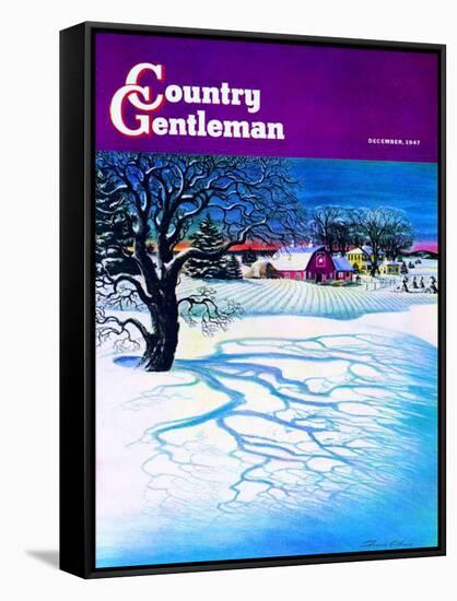 "Christmas 1947," Country Gentleman Cover, December 1, 1947-Francis Chase-Framed Stretched Canvas