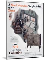 Christmas Advert for Columbia Gramophones, 1928-null-Mounted Giclee Print