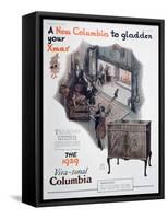 Christmas Advert for Columbia Gramophones, 1928-null-Framed Stretched Canvas