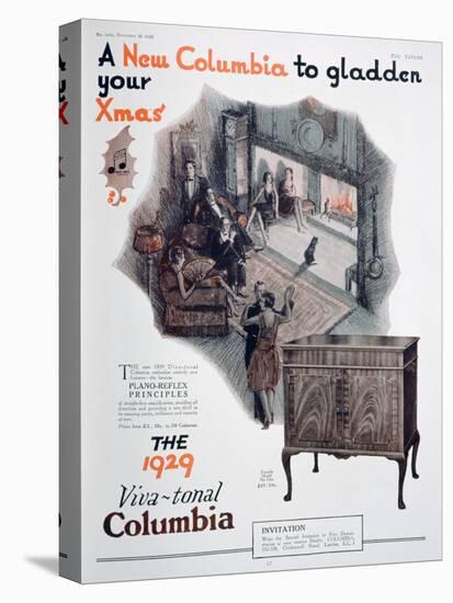 Christmas Advert for Columbia Gramophones, 1928-null-Stretched Canvas