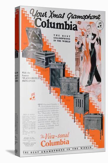 Christmas Advert for Columbia Gramophones, 1929-null-Stretched Canvas