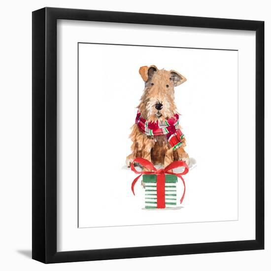 Christmas Airedale Terrier-Lanie Loreth-Framed Art Print