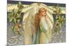 Christmas Angel with Holly-null-Mounted Photographic Print