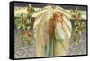 Christmas Angel with Holly-null-Framed Stretched Canvas