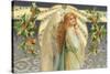 Christmas Angel with Holly-null-Stretched Canvas