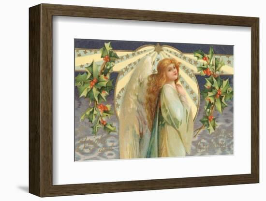 Christmas Angel with Holly-null-Framed Photographic Print