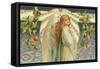 Christmas Angel with Holly-null-Framed Stretched Canvas