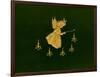 Christmas Angels Card, Gold Metalic Angel Lighting Candles-null-Framed Art Print