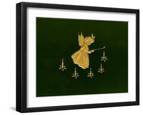 Christmas Angels Card, Gold Metalic Angel Lighting Candles-null-Framed Art Print