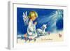 Christmas Angels Kneeling Praying Under the Christmas Star-null-Framed Art Print