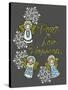 Christmas Angels & Snowflakes-Cyndi Lou-Stretched Canvas