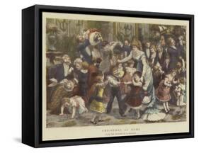 Christmas at Home-Godefroy Durand-Framed Stretched Canvas