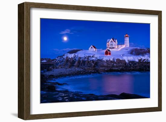 Christmas at Nubble-Michael Blanchette-Framed Photographic Print