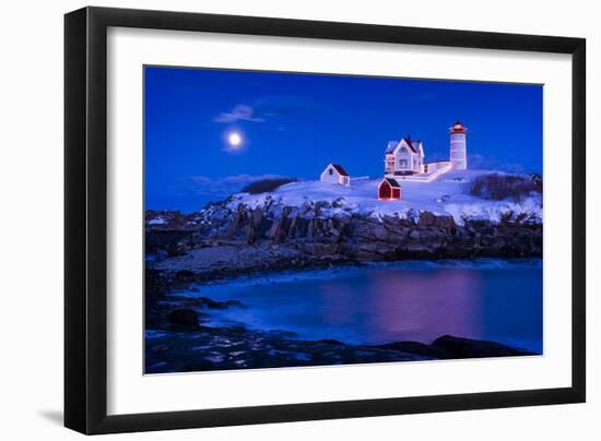 Christmas at Nubble-Michael Blanchette-Framed Photographic Print