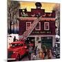 "Christmas at the Fire Station", December 16, 1950-Stevan Dohanos-Mounted Giclee Print