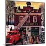 "Christmas at the Fire Station", December 16, 1950-Stevan Dohanos-Mounted Premium Giclee Print