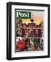 "Christmas at the Fire Station" Saturday Evening Post Cover, December 16, 1950-Stevan Dohanos-Framed Giclee Print