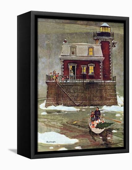 "Christmas at the Lighthouse," December 28, 1946-Mead Schaeffer-Framed Stretched Canvas