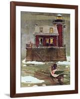 "Christmas at the Lighthouse," December 28, 1946-Mead Schaeffer-Framed Giclee Print