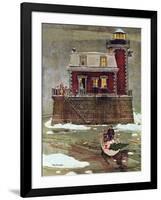 "Christmas at the Lighthouse," December 28, 1946-Mead Schaeffer-Framed Giclee Print