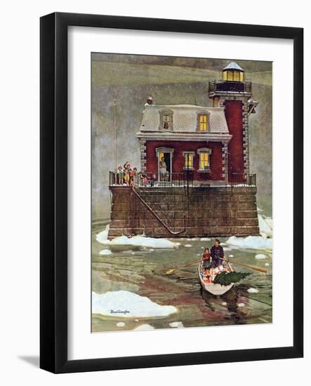 "Christmas at the Lighthouse," December 28, 1946-Mead Schaeffer-Framed Giclee Print