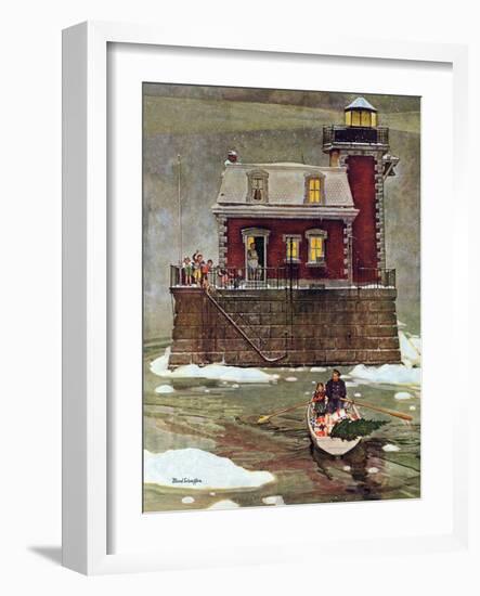 "Christmas at the Lighthouse," December 28, 1946-Mead Schaeffer-Framed Giclee Print