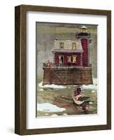 "Christmas at the Lighthouse," December 28, 1946-Mead Schaeffer-Framed Giclee Print