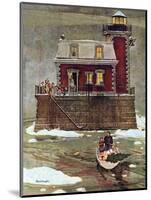 "Christmas at the Lighthouse," December 28, 1946-Mead Schaeffer-Mounted Giclee Print