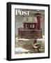 "Christmas at the Lighthouse," Saturday Evening Post Cover, December 28, 1946-Mead Schaeffer-Framed Premium Giclee Print