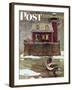 "Christmas at the Lighthouse," Saturday Evening Post Cover, December 28, 1946-Mead Schaeffer-Framed Giclee Print