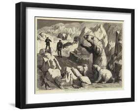 Christmas at the North Pole, a Hunt for a Dinner-null-Framed Giclee Print