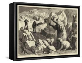 Christmas at the North Pole, a Hunt for a Dinner-null-Framed Stretched Canvas
