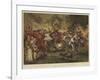 Christmas at Windsor Castle in the Time of Henry Viii, Bringing in the Yule Log-Sir John Gilbert-Framed Giclee Print