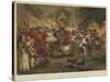 Christmas at Windsor Castle in the Time of Henry Viii, Bringing in the Yule Log-Sir John Gilbert-Stretched Canvas