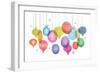 Christmas Backgound with Christmas Balls, Watercolor Vibrant Colors Christmas Decoration, Merry Chr-Marish-Framed Premium Giclee Print