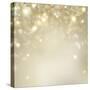 Christmas Background: Golden Holiday Abstract Glitter Defocused Background with Blinking Stars-Subbotina Anna-Stretched Canvas