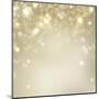 Christmas Background: Golden Holiday Abstract Glitter Defocused Background with Blinking Stars-Subbotina Anna-Mounted Art Print