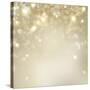 Christmas Background: Golden Holiday Abstract Glitter Defocused Background with Blinking Stars-Subbotina Anna-Stretched Canvas