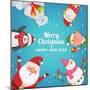 Christmas Background with Funny Characters. Design Template with Place for Your Text. Christmas Ban-ONYXprj-Mounted Art Print