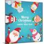 Christmas Background with Funny Characters. Design Template with Place for Your Text. Christmas Ban-ONYXprj-Mounted Art Print