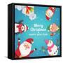 Christmas Background with Funny Characters. Design Template with Place for Your Text. Christmas Ban-ONYXprj-Framed Stretched Canvas