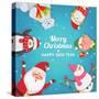 Christmas Background with Funny Characters. Design Template with Place for Your Text. Christmas Ban-ONYXprj-Stretched Canvas