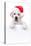 Christmas Banner Dog-Stephanie Zieber-Stretched Canvas